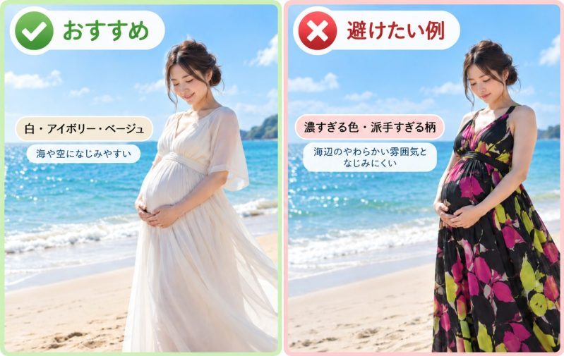 海辺のマタニティフォトのおすすめ服装