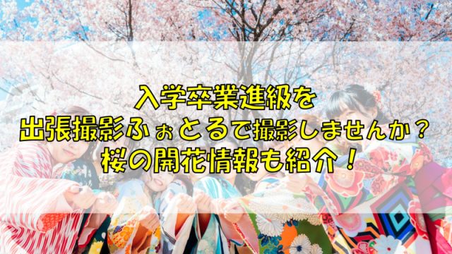 入学卒業進級を【出張撮影ふぉとる】で撮影しませんか？ 桜の開花情報も紹介！