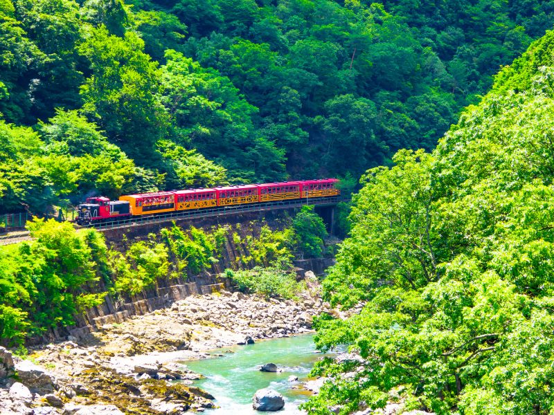 嵯峨野トロッコ列車と保津川下り